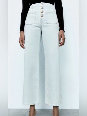 Zara Light Wash Wide Leg Jeans